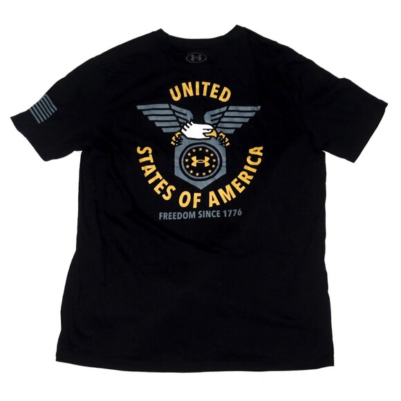 Under Armour United States of America Shirt XL Flag Logo On Back Heatgear UA USA - Picture 1 of 9